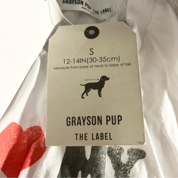 Grayson Pup NWT Small “Heart My Human" White Crew Dog tee valentine’s - Picture 6 of 11